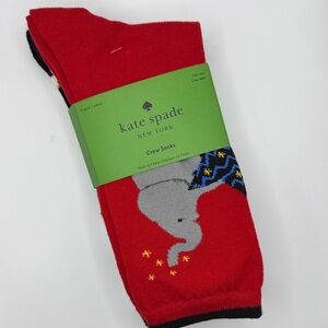 kate spade New York Elephant Striped Crew Socks